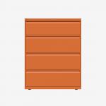 Bisley 1000mm wide Essentials Side Filing Cabinet Bisley Orange 4 Drawer