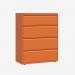 Bisley 1000mm wide Essentials Side Filing Cabinet Bisley Orange 4 Drawer