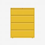 Bisley 1000mm wide Essentials Side Filing Cabinet Yellow 4 Drawer