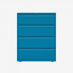 Bisley 1000mm wide Essentials Side Filing Cabinet Azure 4 Drawer