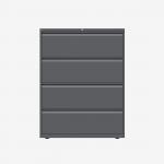 Bisley 1000mm wide Essentials Side Filing Cabinet Anthracite Grey 4 Drawer