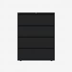 Bisley 1000mm wide Essentials Side Filing Cabinet Black 4 Drawer