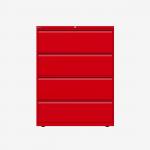 Bisley 1000mm wide Essentials Side Filing Cabinet Cardinal Red 4 Drawer
