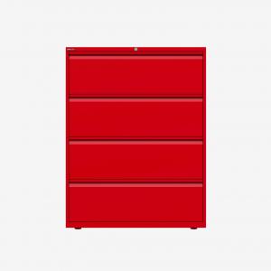 Bisley 1000mm wide Essentials Side Filing Cabinet Cardinal Red 4