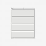 Bisley 1000mm wide Essentials Side Filing Cabinet Traffic White 4 Drawer