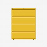 Bisley 1000mm wide Essentials Side Filing Cabinet Yellow 4 Drawer