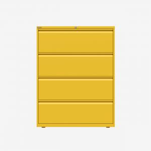 Bisley 1000mm wide Essentials Side Filing Cabinet Yellow 4 Drawer
