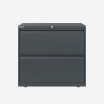 Bisley 800mm wide Essentials Side Filing Cabinet Anthracite Grey 2 Drawer