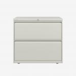 Bisley 800mm wide Essentials Side Filing Cabinet Chalk 2 Drawer