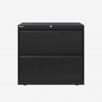 Bisley 800mm wide Essentials Side Filing Cabinet Black 2 Drawer