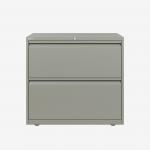 Bisley 800mm wide Essentials Side Filing Cabinet Goose Grey 2 Drawer