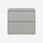 Bisley 800mm wide Essentials Side Filing Cabinet Light Grey 2 Drawer