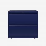 Bisley 800mm wide Essentials Side Filing Cabinet Oxford Blue 2 Drawer
