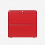 Bisley 800mm wide Essentials Side Filing Cabinet Cardinal Red 2 Drawer