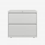 Bisley 800mm wide Essentials Side Filing Cabinet Traffic White 2 Drawer