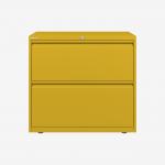 Bisley 800mm wide Essentials Side Filing Cabinet Yellow 2 Drawer