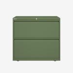 Bisley 800mm wide Essentials Side Filing Cabinet Olive Green 2 Drawer