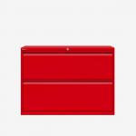 Bisley 1000mm wide Essentials Side Filing Cabinet Cardinal Red 2 Drawer