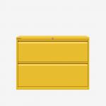 Bisley 1000mm wide Essentials Side Filing Cabinet Yellow 2 Drawer