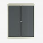 Bisley 1000mm wide Essentials Tambour Unit (1270mm) (2 shelves) Chalk