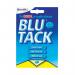 The picture shows a 60g single pack of Bostik Blu-Tack Handy, also known as Bostik Tack. The putty-like adhesive is blue in color and is packaged in a small, compact container for easy storage and use. The product is often used for various household, school, and office projects, and is known for its strong hold and versatility.