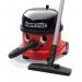 This picture shows a professional-grade commercial Numatic vacuum cleaner, specifically the Henry NRV 240 model. It comes with the NA1 accessory kit and operates on 240 volts. The vacuum features a compact and durable design, making it suitable for various cleaning tasks.