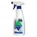 The picture shows a bottle of Blake & White Cleaning Chemicals & Accessories Vitopan Stainless Steel Cleaner Trigger with a 275ml capacity. The label features the brands logo and the product name in bold text. The sleek and modern bottle has a trigger spray nozzle for easy application. The liquid inside is a vibrant blue color. A section of the bottle is cut away to reveal the stainless steel cleaner inside. The background is a clean white, creating a professional and polished look.