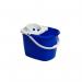 Purely Smile Plastic Mop Bucket with Wringer 15L Blue 46PMB2
