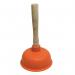 This picture shows a professional-grade Hillbrush Washroom Systems FORCE CUPSSINK PLUNGER 5 (PL21) 62SPL5. The plunger has a sturdy handle and a large, flexible cup for maximum plunging power. The bright, sleek design exudes durability and reliability for any restroom maintenance needs.