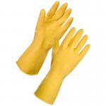 A pair of yellow household rubber gloves, size small, with the brand name Blake & White Dish Washing Purely Class. The gloves are designed for washing dishes and are pictured against a white background.