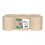 The picture shows 6 rolls of Blake & White hand towel rolls. They are 2ply and made of unbleached material, giving them a pure and natural appearance. Each roll has a length of 124m and is centrefeed, making it easy to dispense. The packaging is labeled PK1213.