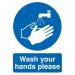 Purely Protect Hand Wash Sign 297 x 210 Self Adhesive PP9100