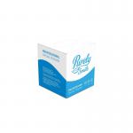 This photograph features a rectangular case filled with 24 boxes of Blake & White Purely Smile Cube Facial Tissues. Each box has a bright white background with the brands logo and product name written in elegant script. The tissues are soft and 2-ply, providing comfort for delicate skin.