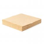 This photo captures a stack of Blake & White 2ply Brown Recycled Napkins, each with a pure smile design, in a 4fold style measuring 24x24 inches. With a quantity of 6000, these napkins are perfect for any event or occasion.