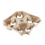 This picture captures a stack of 180 Blake & White Kitchen Essentials Purely Smile Kraft Ripple Cup Holders, each holding four cups. The holders are made of sturdy PS1630 material and feature a simple yet stylish design for a clean, minimalistic look in any kitchen.