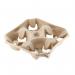 This picture captures a stack of 180 Blake & White Kitchen Essentials Purely Smile Kraft Ripple Cup Holders, each holding four cups. The holders are made of sturdy PS1630 material and feature a simple yet stylish design for a clean, minimalistic look in any kitchen.