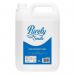 The image shows a 5L bottle of Blake & White Disinfectant Purely Smile Premium Pine Disinfectant. The label features an image of a smiling pine tree with a clear description of the product and its size. The bottle itself has a sleek design, with a white and blue color scheme.