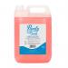 In the picture, the bottle of Blake & White Hand Wash Purely Smile Hand Soap Pink 5L PS4000 is shown in a white and pink color scheme with a label featuring the product name and logo. The soap appears to be in a large, convenient size and is surrounded by bubbles and a smiling hand graphic.