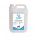 The photograph features a clear, blue 5L bottle of Blake & White Hand Wash Purely Smile Hand Soap with a foaming pump. The label is prominently displayed, and the soap appears to have a gentle, refreshing scent.