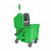 The image shows a Blake & White Buckets Purely Smile Kentucky Mop Bucket and Wringer, consisting of a large green 25 litre bucket with a built-in wringer. The bucket has a sturdy handle for easy transportation and two white buckets inside for water and dirty mop water. The bucket is labeled with a playful smiley face design.