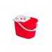 Purely Smile Plastic Mop Bucket with Wringer 15L Red PS8110