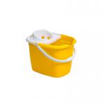 Purely Smile Yellow Plastic Mop Bucket with Wringer 15L PS8113