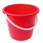 The photograph features two bright red 9 litre plastic buckets with a pure white smile design and the Blake brand logo. Each bucket has a round shape and is made of durable plastic, making them perfect for any heavy-duty task.