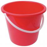 Purely Smile Round Plastic Bucket 9L Red PS8120