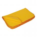 A pile of 10 yellow dusters, labeled Blake & White Cloths and Wipes Purely Smile, stacked on top of each other against a white background, with a slight smiley face imprint on the packaging.