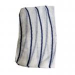 The image of Ramon Hygiene Cloths and Wipes Purely Smile Dishcloth Striped Blue x 10 PS8531 shows a stack of soft, absorbent blue and white dishcloths. Each cloth has a cheerful smile pattern and is ready to tackle any cleaning task with ease.