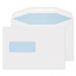 The picture shows a pack of 500 white envelopes with windows, size 162x238mm, from the Blake Everyday line. These envelopes are gummed for easy sealing and made of 90gsm paper.