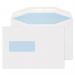 The picture shows a pack of 500 white envelopes with windows, size 162x238mm, from the Blake Everyday line. These envelopes are gummed for easy sealing and made of 90gsm paper.