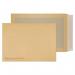 A top view of a stack of sturdy Blake board backed envelopes, designed with a manilla color and a convenient peel & seal closure. The back pocket is perfect for holding important documents. Each envelope measures 324x229mm and is made with a 120gsm weight. Pack of 125 envelopes.