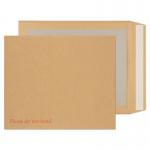 The image shows a pack of 125 Blake board backed envelopes from Blake Packaging. The envelopes are made of manilla paper and feature a peel and seal closure. They have a back pocket and measure 318x267mm. The envelopes are strong and durable, with a weight of 120gsm. They are perfect for mailing important documents and keeping them protected.